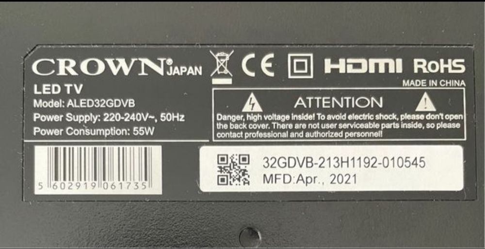 TV LED HD Crown 32”