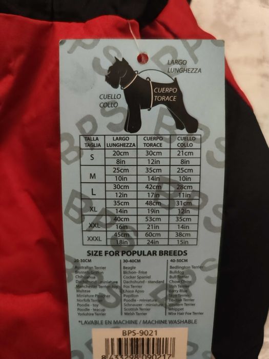 Casaco Impermeável muito bonito para Cão- M - novo