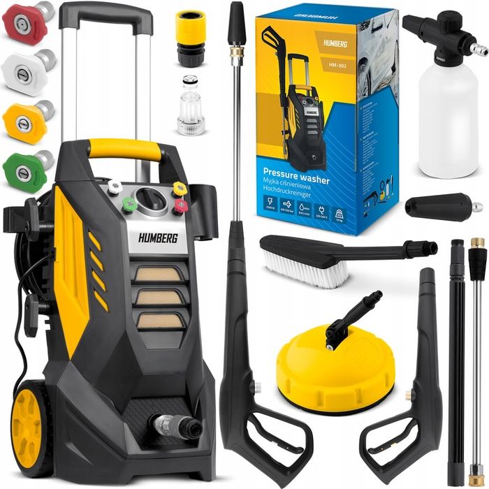 Myjka Ciśnieniowa 2500w Mocna 350 Bar Zestaw Lanca Turbodysza Aluminio