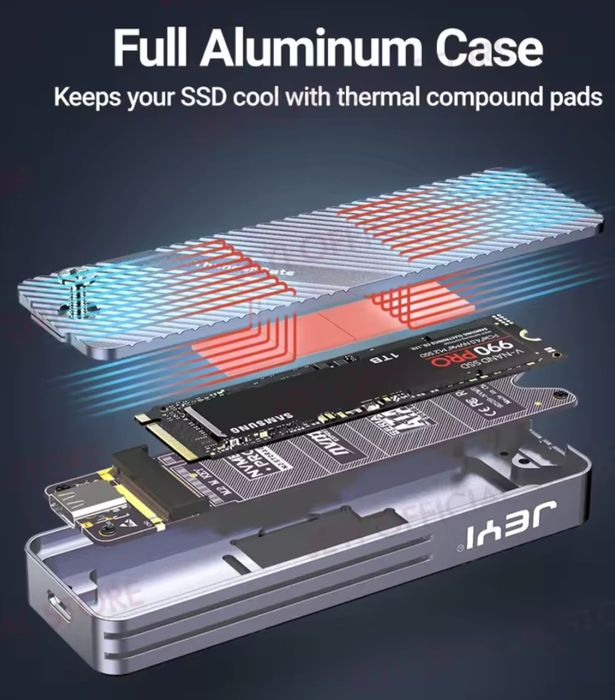 (НОВЫЙ) Корпус адаптер JEYI i9Х SSD М.2 NVME / Sata NGFF 10Gbps