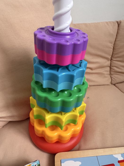 Спіральна піраміда, пазли Dodo, деревяні пазли Viga toys, складанка