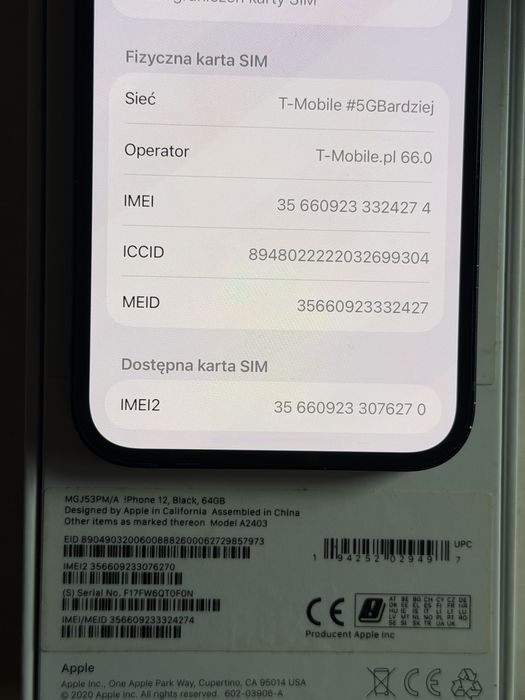 iPhone 12 black, bez blokad, bateria 87%, komplet