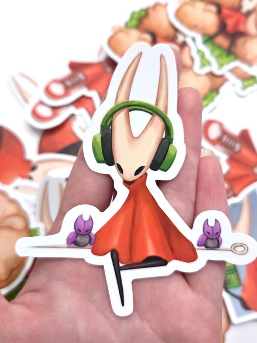 Стікери, наліпки, silksong, hollow knight, набір з 5 шт