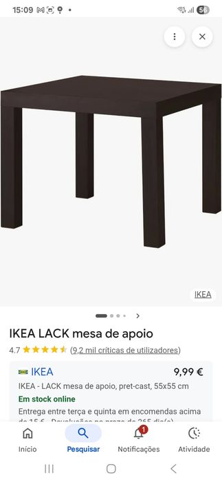 Mesa apoio ikea lack