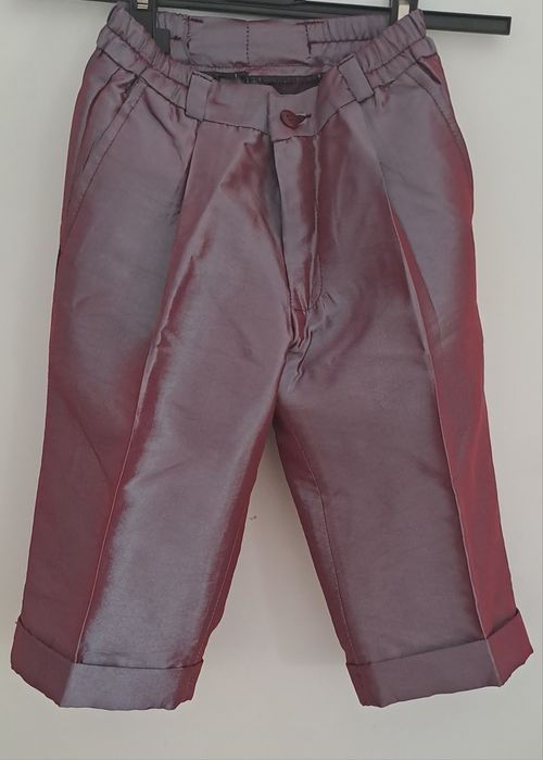 Calça Cerimónia Bordeaux Cetim 2/3 Anos