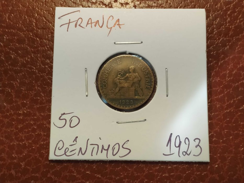 França - moeda de 50 centimes de 1923