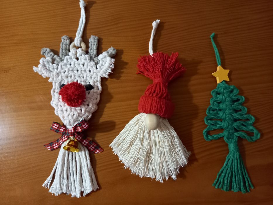 Decoração de natal em macramé