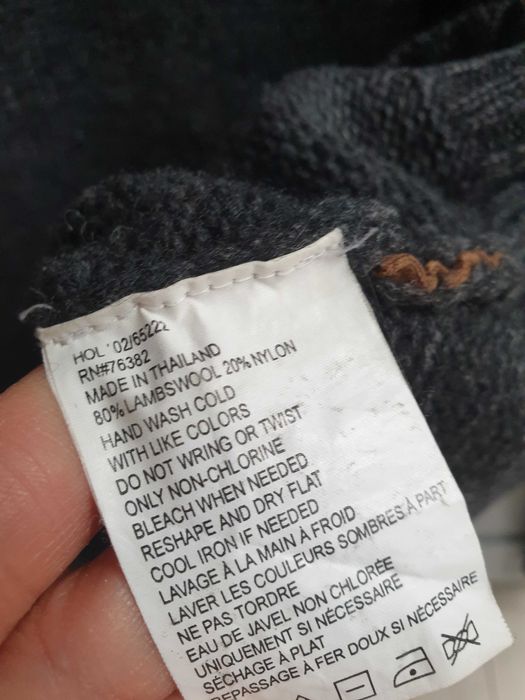 Szary grafitowy sweter Timberland wełniany wełna jagnięca M męski
