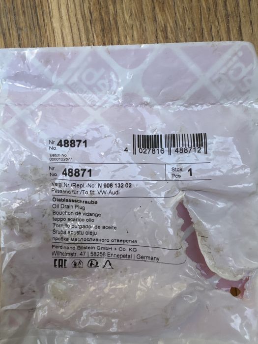 Febi 48871  болт зливу оливи vw