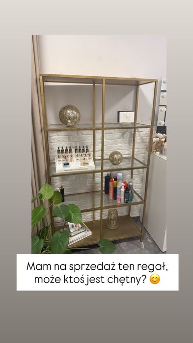 Regał Ikea Szklany Złoty
