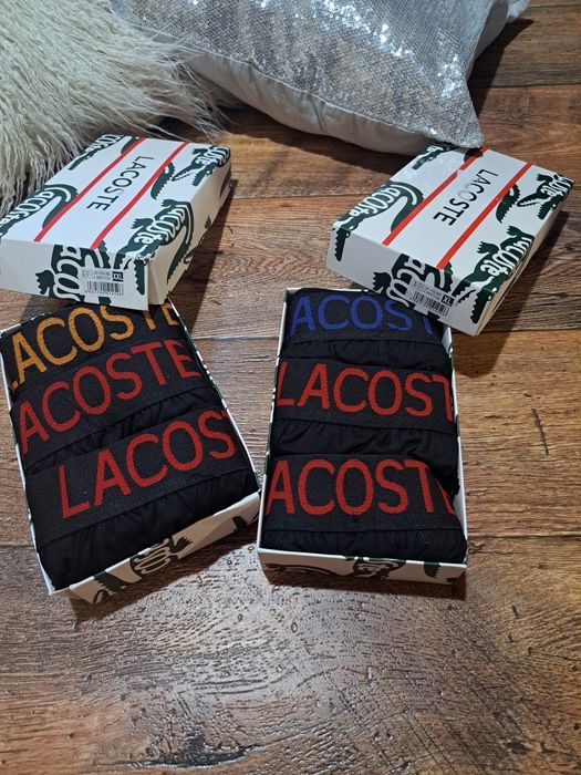 Bokserki męskie Lacoste 3szt pudełko prezent bawełna xl 2xl nowe
