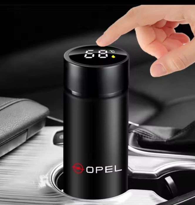 Inteligentny termos kubek termiczny  wyświetlacz Opel kolor czarny