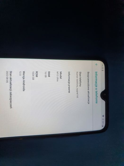 Smartfon m12 6,4 cala