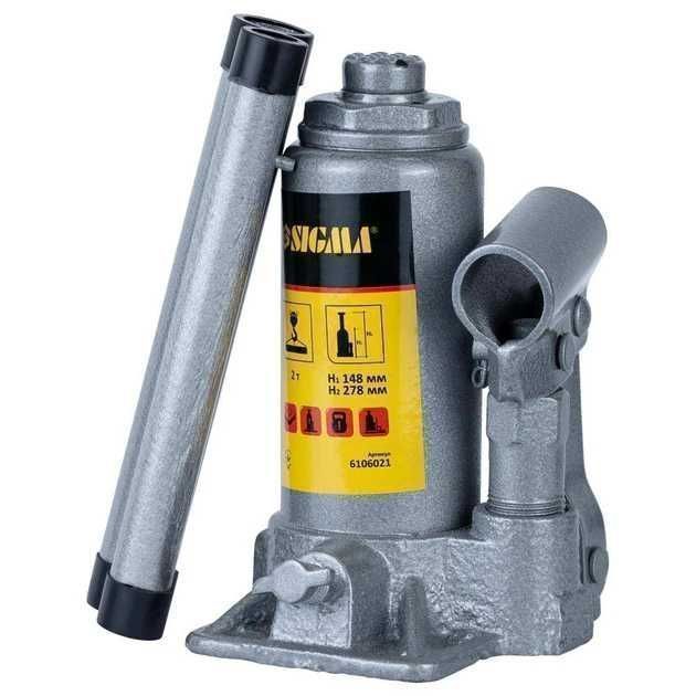 Домкрат гидравлический бутылочный 2т H 148-278мм SIGMA (6106021)