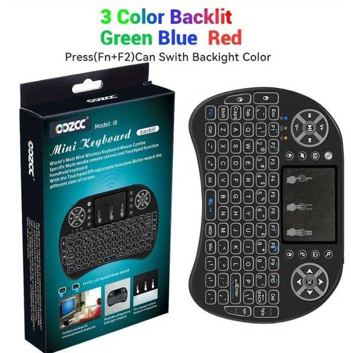 Teclado Sem Fio Mini De 2,4 GHz Com Touchpad, Mouse