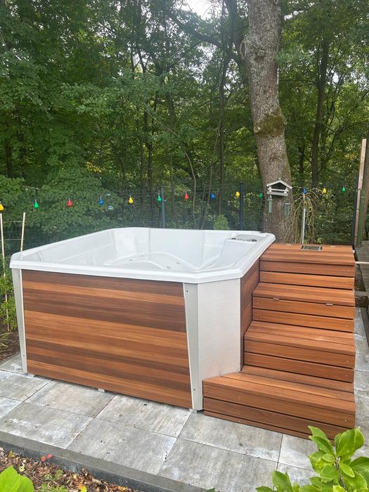 PROMOCJA THERVIK OUTDOOR - Luksusowe Jacuzzi Ogrodowe 190 x 200 cm | ABACHI THERMO | Piec na Drewno | Aeromasaż | Balia | Bania | Polska Produkcja