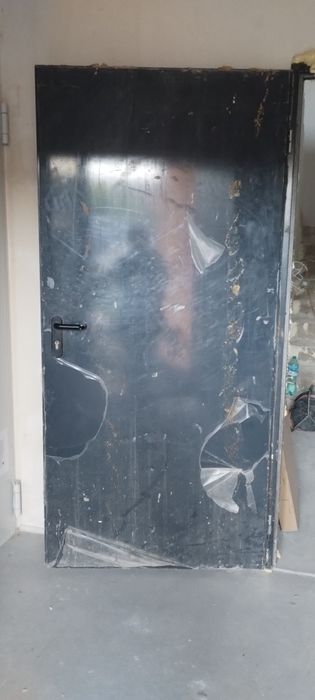 Drzwi techniczne antracyt/na budowę 90 z ościeżnicą