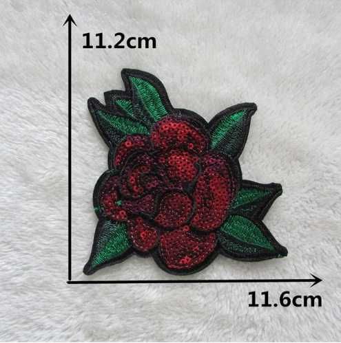 Naprasowanka Naszywka Łata Termołata RÓŻA z cekinami Ptak