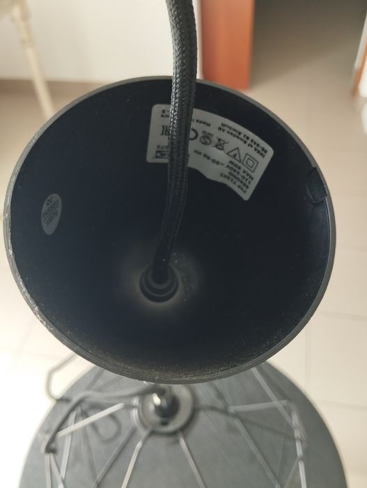 Candeeiro suspenso de teto preto arame metal  IKEA Novo