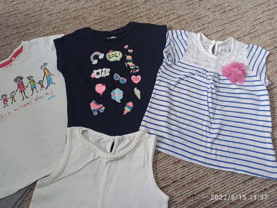 Zestaw 5szt t-shirt dla dziewczynki 98 bdb