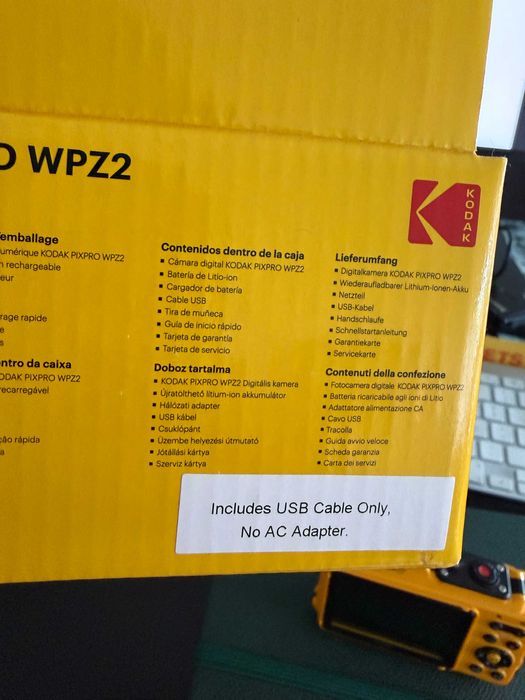 Kodak PIXPRO WPZ2 amarela — Câmara digital com caixa