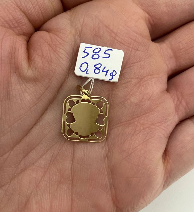 Nowa, ZŁOTA zawieszka, 0,84 g, próba 585, 14 K