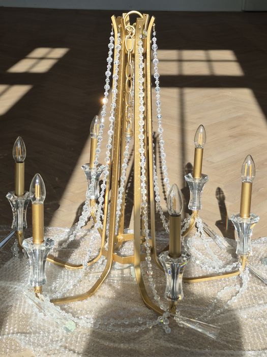 Żyrandol duży kryształowy