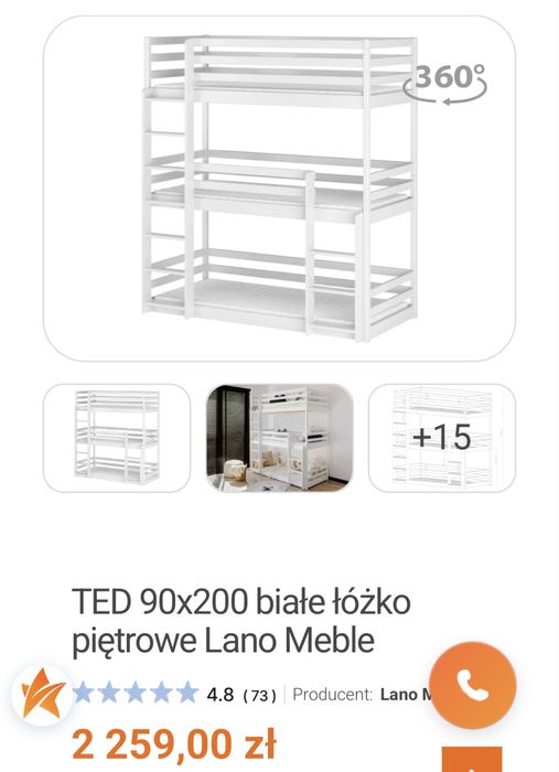 Lozko pietrowe 3 miejsca