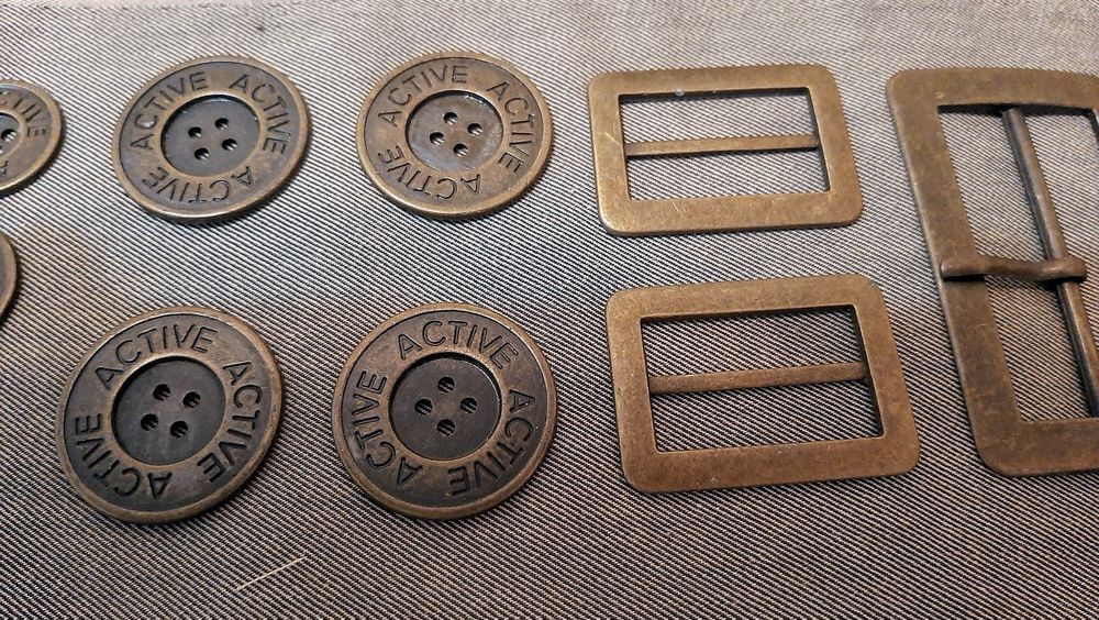 Пуговицы пряжки блочки медные набор