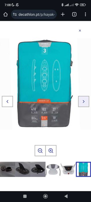 Kayak insuflável 3 lugares