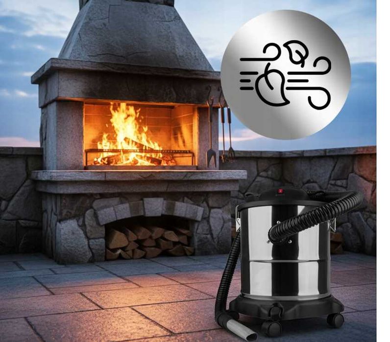 ODKURZACZ Przemysłowy Do Popiołu Pieca Kominka 20L 2200W - WYPRZEDAŻ