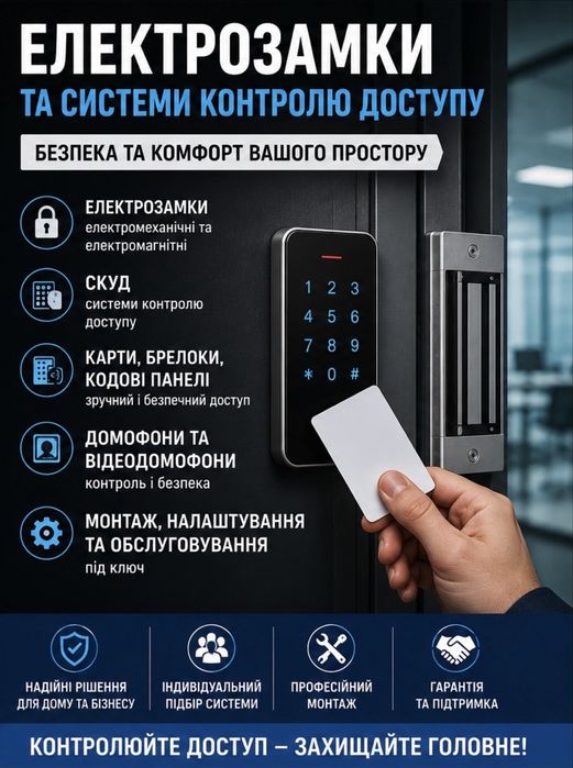 Установка замков / Електрозамки та системи контролю доступу (СКУД). Установка під ключ.