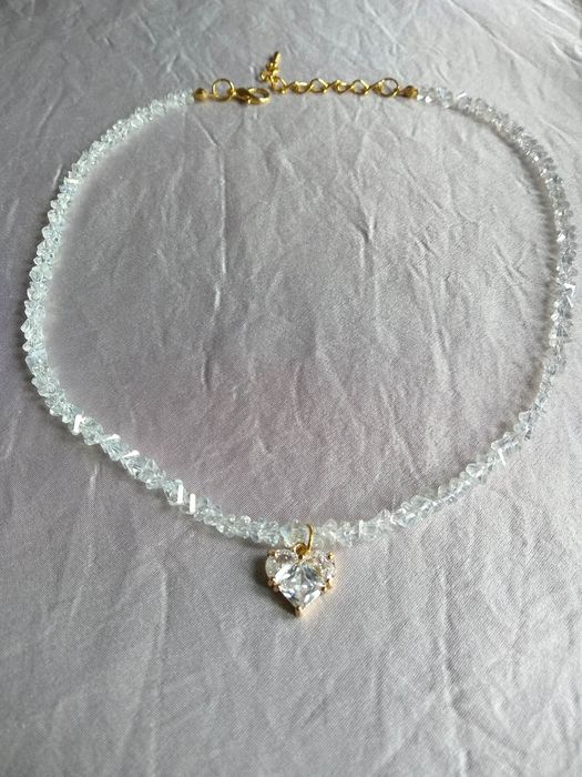 Намисто з серцем кришталь позолота