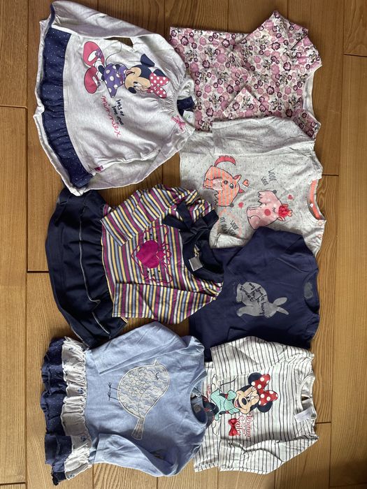 Zestaw ciuchów 74-86r bluzy spodnie kurtka body