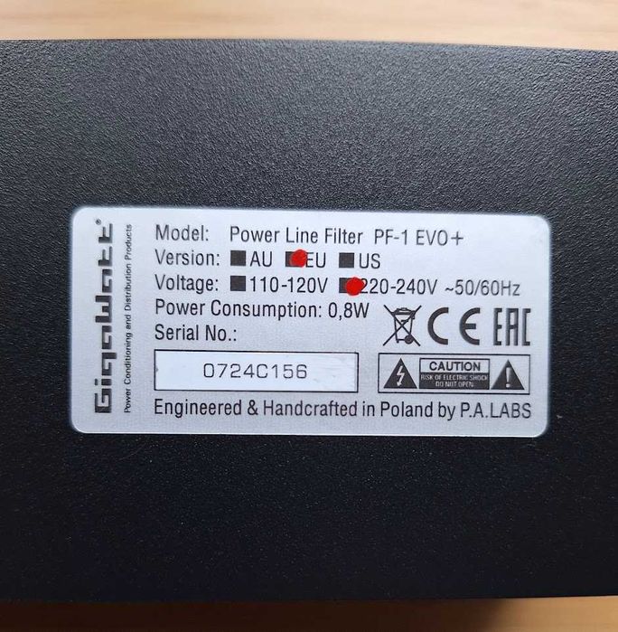 Listwa zasilająca GigaWatt PF-1 EVO+ z kablem PowerSync 1,5m gwarancja