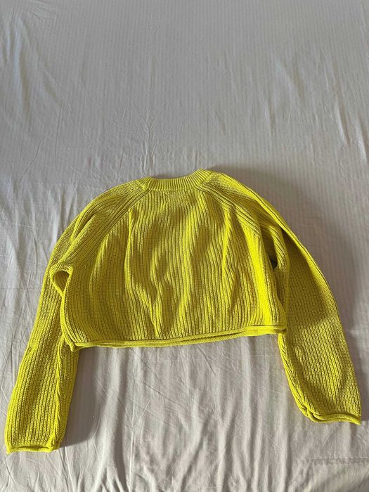 Camisola curta de malha grossa Zara amarelo-lima, 13-14 anos