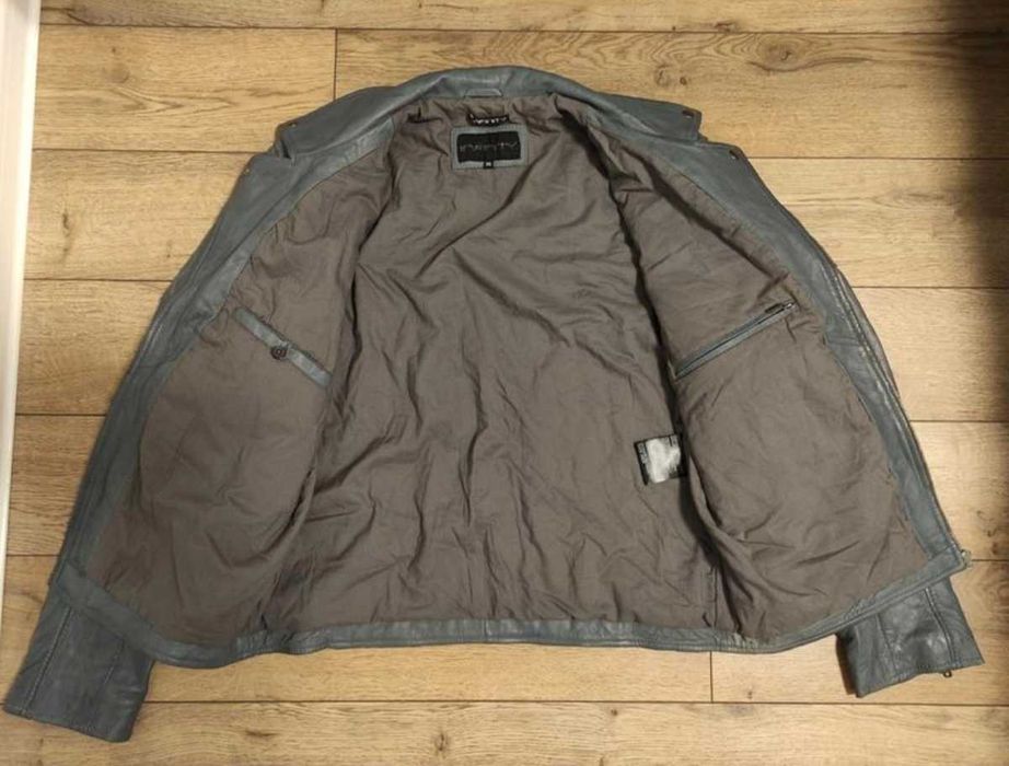 Infinity шкіряна сіра байкерська куртка р 54 ( 3XL ) чоловіча косуха