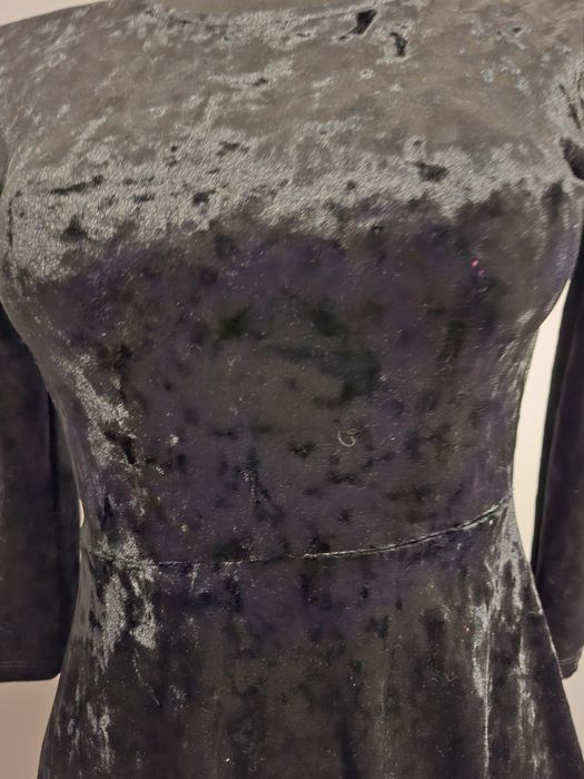 Elegancka czarna welurowa mini sukienka H&M (XS)