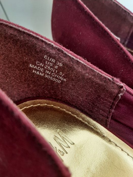 Eleganckie czolenka bez palców fuksja rozm. 39 H&M