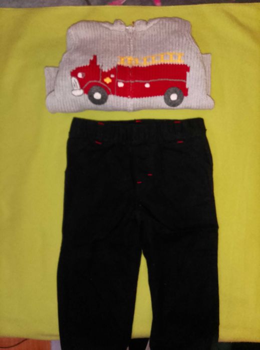 zestaw dla chłopca sweter i spodnie eleganckie rozm. 86 (12 - 18 msc)