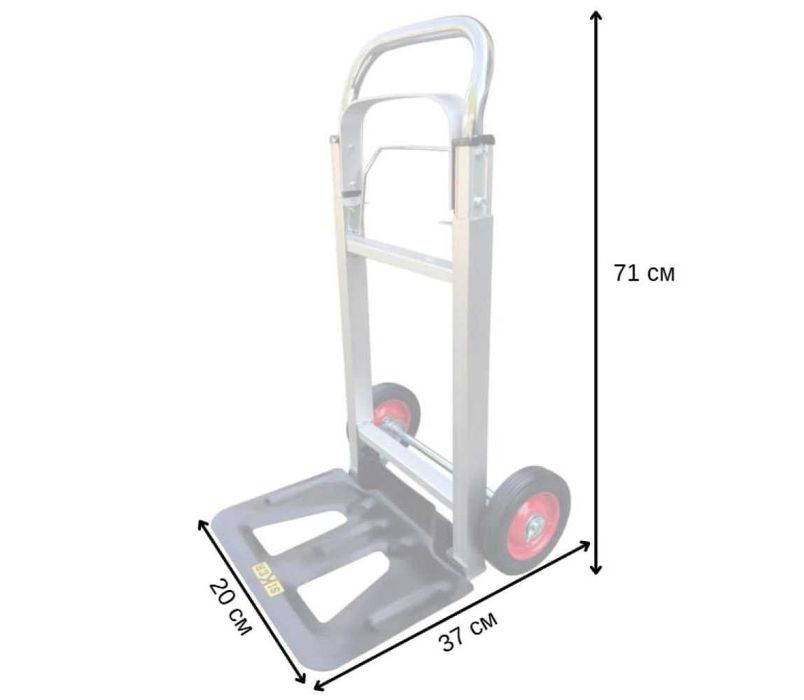 Візок складаний ручний алюмінієвий платформний складський, тачка