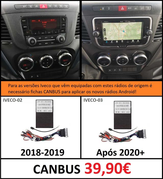 (NOVO) Rádio 2DIN IVECO Daily (Desde 2006 ate 2020) • Android [4+64GB]