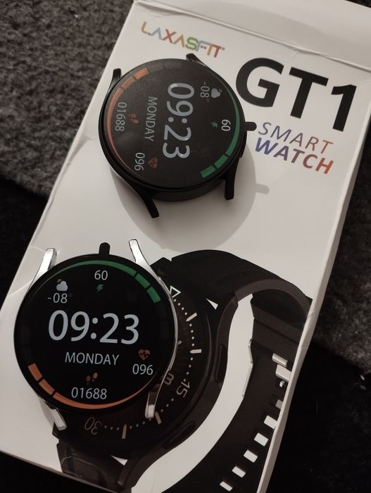 Nowy smartwatch laxasfit GT1 - czarny lub srebrny
