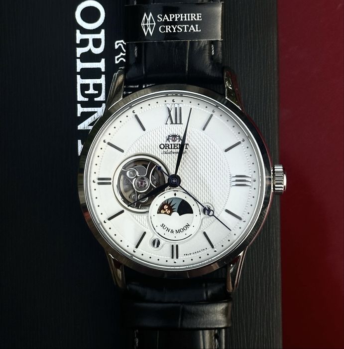 Orient Sun & Moon Open Heart RN-AS0003S — нові, повний комплект
