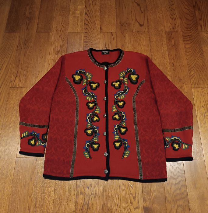 Sweter Kardigan Wełniany Tyrolski 1970 Vintage