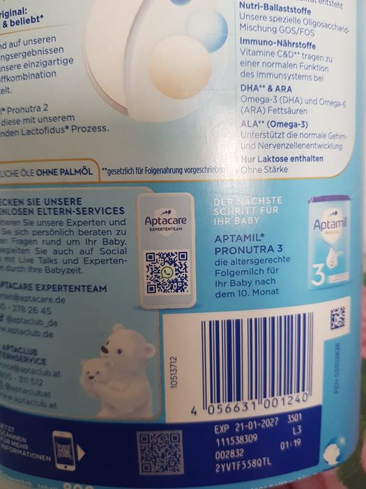 Aptamil 2 800g okazja mleko modyfikowane