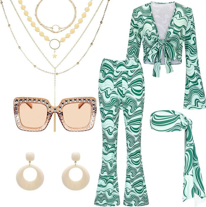 strój w stylu disco lata 70