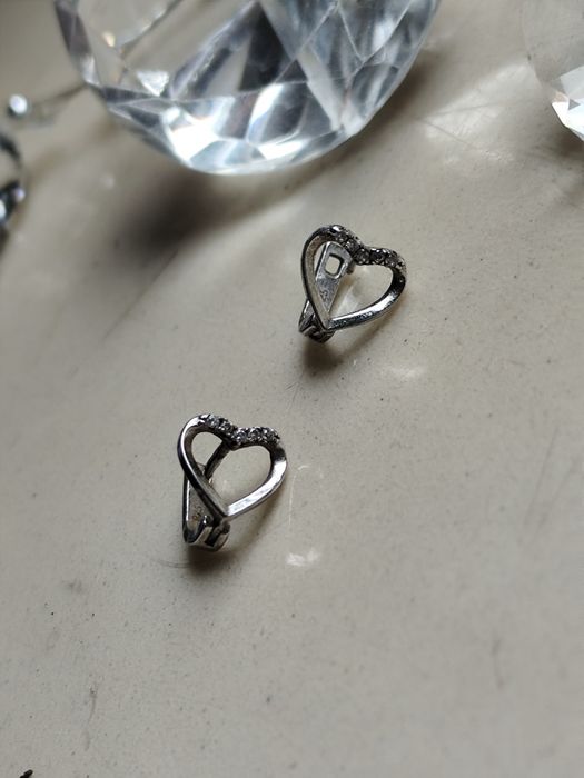 Kolczyki serca srebro próby 925