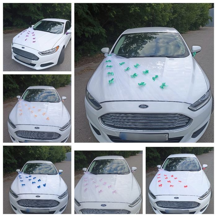 НОВІ прикраси на весільне авто, прикраси на весілля, бантики