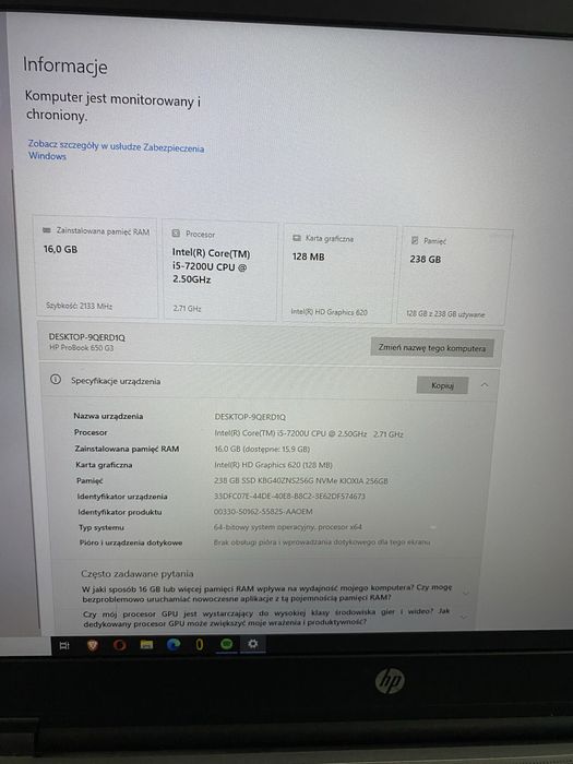 HP ProBook 650 G3 | i5 | 16GB RAM | SSD | Solidny sprzęt biznesowy